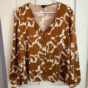 EUC Ann Taylor Factory Floral Blouse XXL